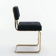 thumbnail image 4 of Furniture,Modern Dining Chairs with Corduroy Fabric,Gold Metal Base, Accent Armless Kitchen Chairs with Channel Tufting, Side Chairs, Set of 2, Black, 4 of 6