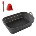 thumbnail image 1 of Wosthever Cesta de silicona para freidora de aire, olla reutilizable para horno, forma cuadrada, utensilios para hornear, molde para pollo frito, Herramientas y accesorios para hornear 3 piezas/gris, 1 of 6