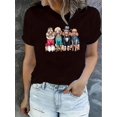 thumbnail image 1 of Women's Fashion Casual Round Neck Short Sleeve T-Shirt, Knitted Polyester, Animal Print, Comfortable Summer Top, Ladies Leisure Sportswear, 1 of 6