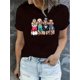thumbnail image 1 of Women's Fashion Casual Round Neck Short Sleeve T-Shirt, Knitted Polyester, Animal Print, Comfortable Summer Top, Ladies Leisure Sportswear, 1 of 6