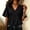 *Black, variant on ClodeEU Women's Deep V Neck Ruffle Babydoll Blouse,Short Flare Sleeve Loose Peplum Tunic Top Black,Women's Plus L