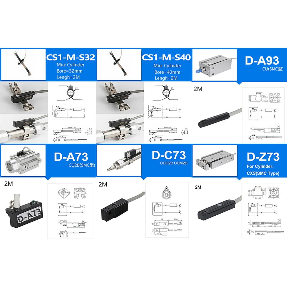 Sensore Magnetico Per Cilindri Pneumatici SMC D-A93 - Compatibile Con CDU, MHZ2, CXSM - Foto 7