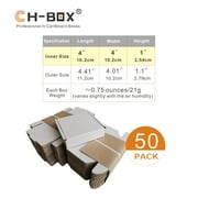 CH-BOX 50 Pack 4x4x1 Small Corrugated Box Mailers White for Shipping Mailing Packaging