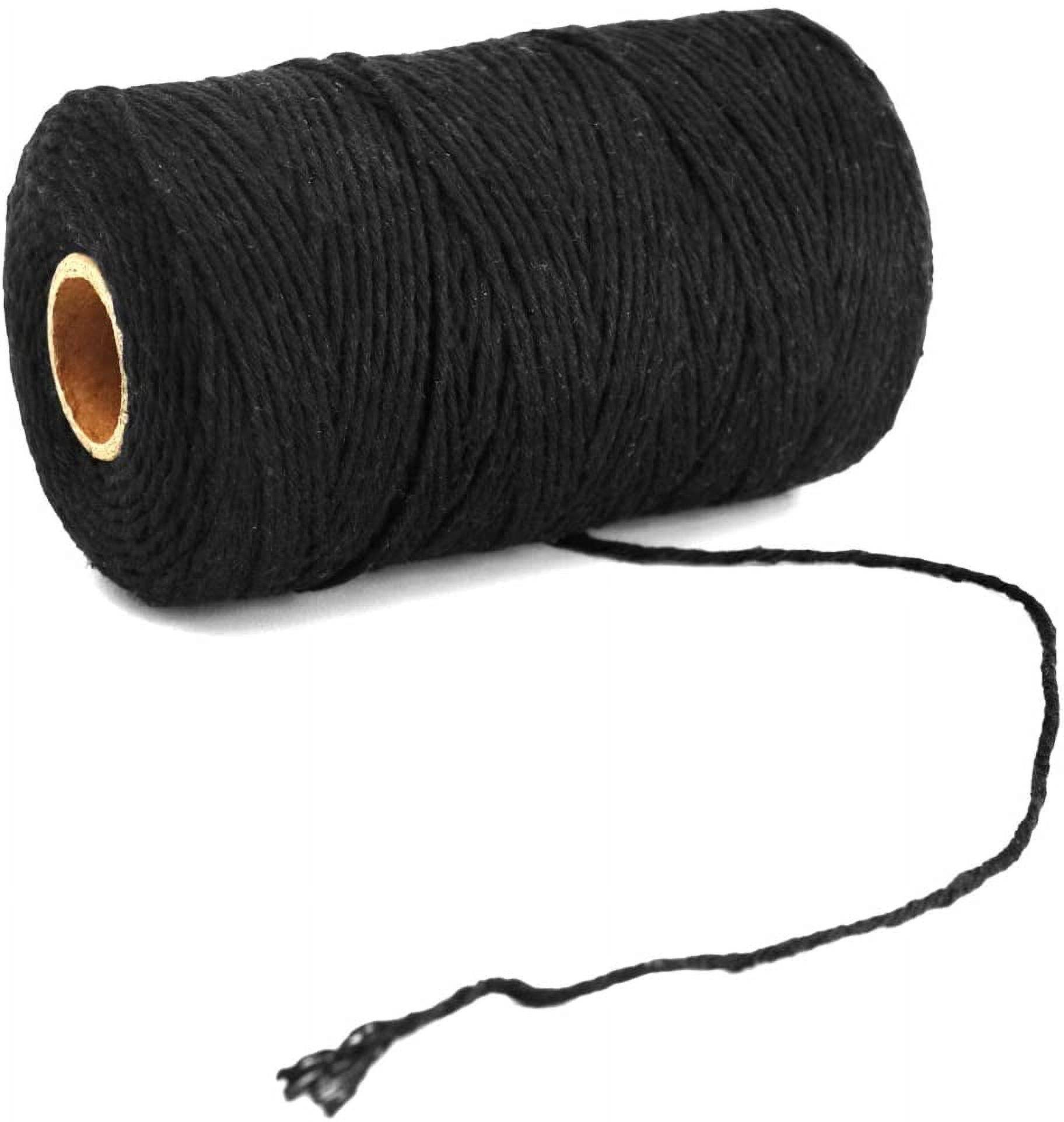 200M/656Feet Cotton String,Black String,Cotton Cord Craft String Baker  Twine for DIY Crafts and Gift Wrapping-2mm
