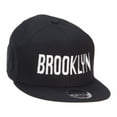 thumbnail image 4 of Brooklyn Embroidered Flat Bill Snapback Cap - Black OSFM, 4 of 5