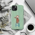 thumbnail image 6 of Curious Monkey Phone Case, Monkey Brushing Teeth Green Stripes Cover for iPhone 17 16 15 14 13 12 11 Pro Plus Mini, 6 of 6