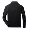 thumbnail image 5 of Aueoeo Men's Winter Slim Fitted Jacket Lightweight Fleece Lined Zipper Softshell Bomber Jacket With Pockets Black L, 5 of 6