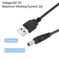 thumbnail image 3 of Unique Bargains Câble d'Alimentation Mâle USB 150cm vers DC 5.5x2.1mm avec Interrupteur 501 Noir 4 Pcs, 3 of 5