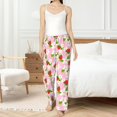 thumbnail image 5 of PISONIC Strawberry With Flowers Printed Women's Pajama Pants, Comfy Pajama Bottoms With Pockets&Drawstring, 5 of 7