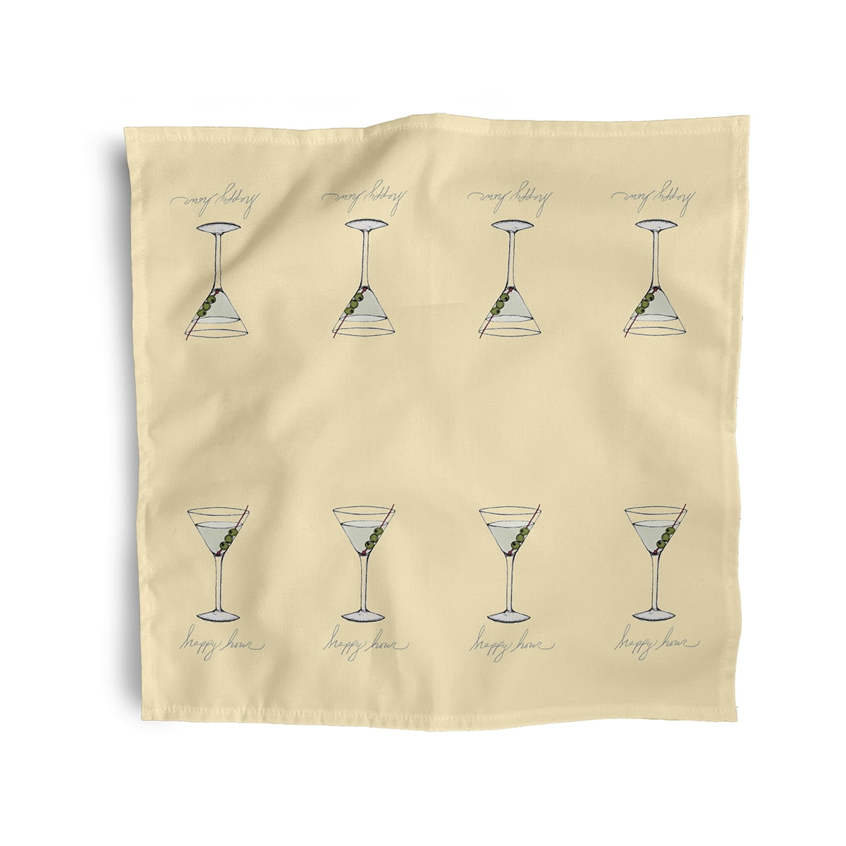 Simply Daisy 18" x 18" Yellow Martini Napkins, Set of 4