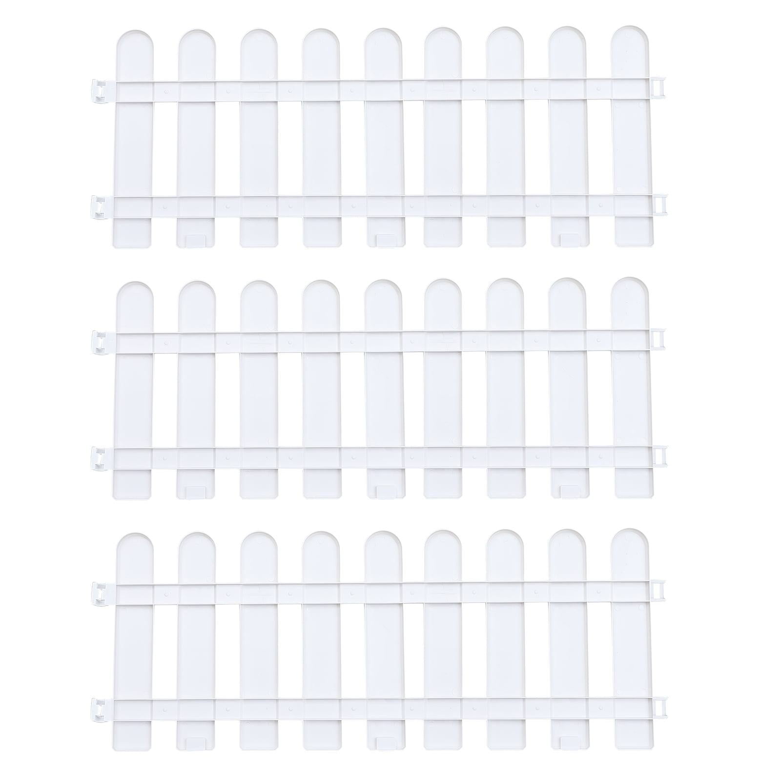 Clearance! Shishian Garden Decor 5Pc Set Of Premium White Plastic Garden Picket Fences With Decorative Edging For And Landscaping Weather And Easy To Install Panels Yard Decorations Outdoor Clearance