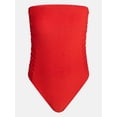 thumbnail image 6 of Time and Tru Women's and Women's Plus Eyelet Bandeau One Piece Swimsuit with Side Shirring, Sizes XS-3X, 6 of 6
