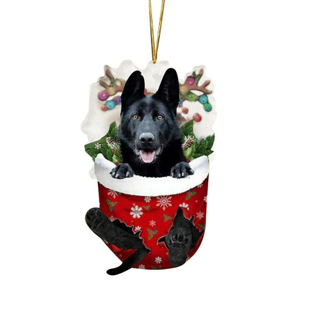 Fiudx Adornos Navideños Divertidos con Forma de Perro, con Diseños Coloridos de Bastones de Caramelo y Gorros Navideños, de Plástico Duradero, Perfectos para Decoración Navideña, Multiusos, Tamaño 3.