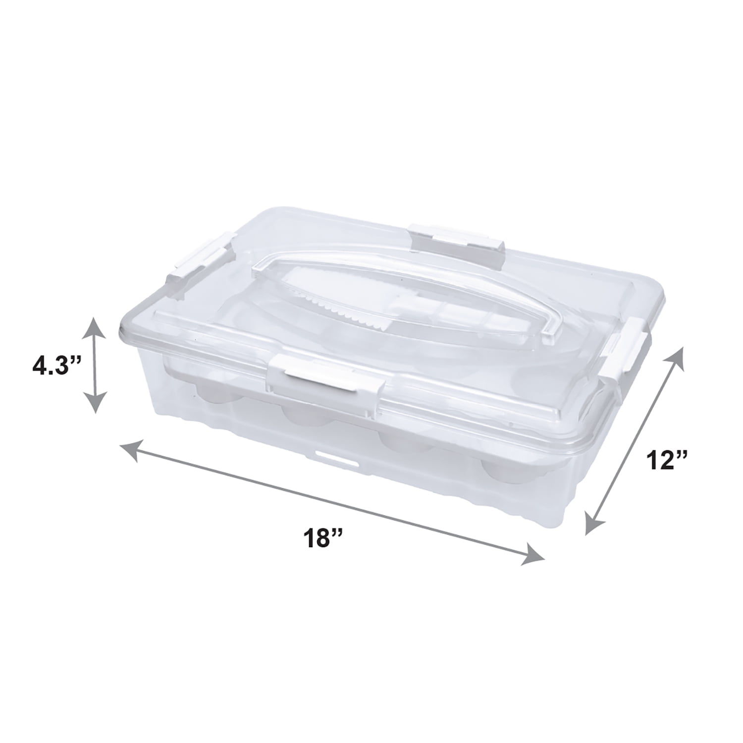 Rectangular Cake/Cupcake Carrier White