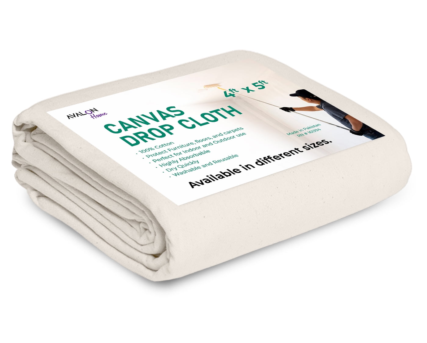 Canvas Drop Cloth 4x5 ft Pack of 1 Odourless Painters Drop Cloth for