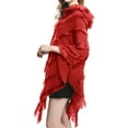 thumbnail image 6 of MSJUHEG Kimonos,Poncho Sweater Women,Cape Coat,Shawl Wraps,Wrap Cardigan,Poncho with Tassels Knitted Shawl Scarf Fringed Wrap Sweater Pullover Cape for Women Red One Size, 6 of 9