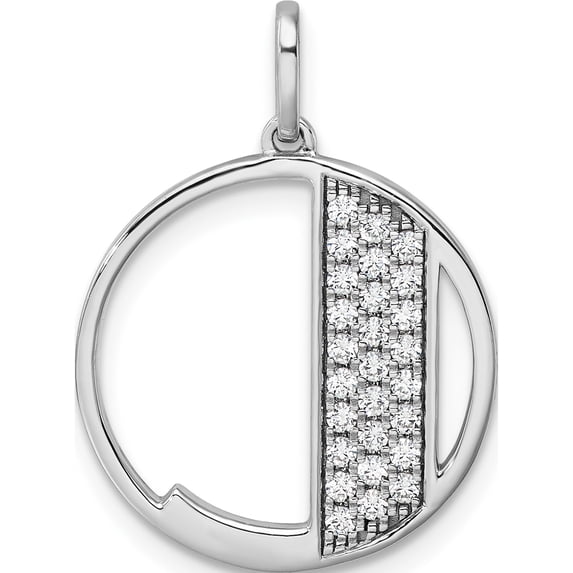 14K White Gold Gatsby Diamond Initial J Charm (Width 17.81) - Jbsp