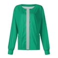 thumbnail image 3 of Vitastitch Scrub Tops Women, Women's Long Sleeve Scrub Jacket Solid Color with Pockets for Nurses Healthcare Workers Green S, 3 of 4