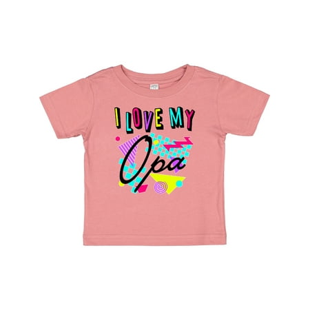 

Inktastic I Love My Opa- 80s Retro Style Gift Baby Boy or Baby Girl T-Shirt