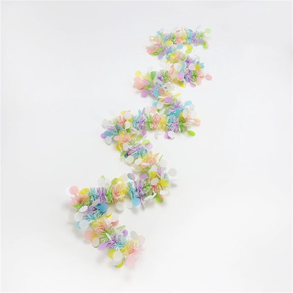 Easter Garland Decor,6.5Ft Glitter Tinsel Spring Garland Decorations for Tree Mantle Bedroom Office Classroom Party Indoor Outdoor Holiday Home Pink Yellow Blue Green White