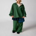 thumbnail image 2 of Solid Color Half Zipper Long Sleeve Pullovers for Women, 2 of 7