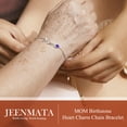 thumbnail image 6 of JeenMata MOM Heart Charm - June Alexandrite Birthstone Chain Bracelet in 18K White Gold Plating for Women, Mother’s Day Gift, 6 of 12