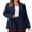 Navy Blue, variant on Women's Plus Blazer Business Open Front Work Office Jacket Burgundy 1X