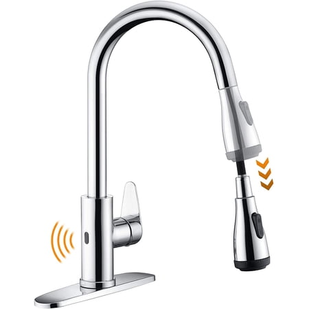 Touchless Kitchen Faucet with 4 Modes Pull Down Sprayer Automatic ...
