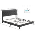thumbnail image 2 of Queen Size Bed Frame with Curved Headboard, Fabric Upholstered Platform Bed Frame with Adjustable Headboard, Mattress Foundation, Easy Assembly, No Box Spring Needed (Gray,Queen), 2 of 7