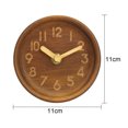 thumbnail image 2 of Reloj despertador creativo de madera maciza Reloj de mesa pequeño silencioso con aguja de madera de moda Reloj de registro, 2 of 6