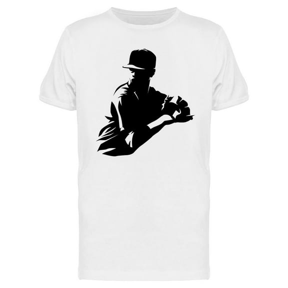 Baseball Pitcher Silhouette T-Shirt Men -Image by Shutterstock, Male 3X-Large