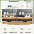 thumbnail image 3 of 4 - door blanca oak rattan shoe gabinete con flip doors y 4 - tier hidden rack: suitable para entrada y hallway, 3 of 6