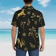thumbnail image 6 of Goofa Christmas Gold Deers1 Hawaiian Shirt for Men, Unisex Summer Beach Casual Short Sleeve Button Down Shirts,Aloha Tropical Floral print shirt-Small, 6 of 9