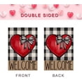 thumbnail image 6 of Buffalo Plaid Red Heart with Bow Valentines Welcome House Flag 28x40 Inch Double Sided Outside Love Outdoor Seasonal Decorative Garden Decorations, 6 of 6