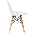 thumbnail image 6 of TWO 2 Kids Modern Minimalist Style Chairs Toddler Children Chairs With Natural Wooden Legs - White, 6 of 6