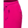 thumbnail image 5 of A2Y Women's Elastic Waist Self Tie Tulip Hem Side Pocket Skirt Magenta 1XL, 5 of 5