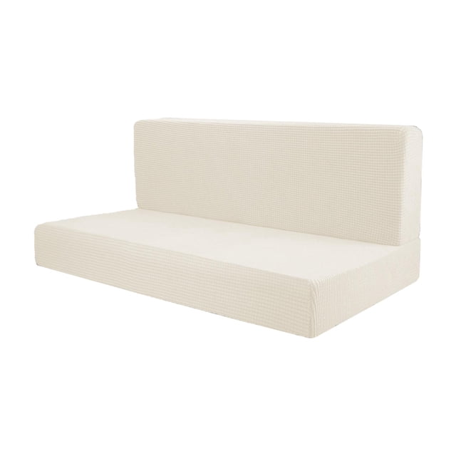 Colaxi 4x RV Seat Covers Camper Cushion Covers Elastic Replacement Soft Sofa Seat Cushion Cover RV Dinette Seat Covers for Trailers white