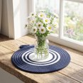 thumbnail image 2 of Unique Bargains 6Pcs Woven Dining Table Decor Round Placemats Dark Blue 11.8x11.8in, 2 of 5