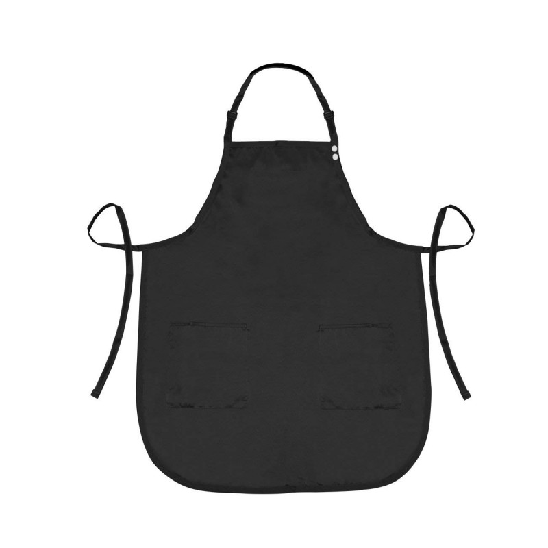 Meidong Adjustable Bib Apron Waterdrop Resistant with 2 Pockets Cooking Kitchen Aprons for Women Men Chef, Black