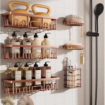 Shower Storage Rack Set Upgraded Rust Proof No-Drill Adhesive Wall Mounted Organizer Large Capacity For Bathroom Kitchen Home Decor Shower Storage Rack Set Upgraded Rust Proof No-Drill Adhesive Wall Mounted Organizer Large Capacity For Bathroom Kitchen Home Decor