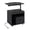 Black, variant on GiantexLED Nightstand w/Power Outlets,Rolling Sofa Side Table, Bedside Table w/Storage Shelf, Black