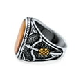 thumbnail image 3 of Bling Jewelry Mens Mens Silver Ring Western Gemstone Tiger Eye Archery Crossbows Sterling Silver Handmade, 3 of 5