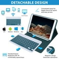thumbnail image 4 of Keyboard Case for iPad 6th Generation(2018)  iPad 5th Gen(2017)  iPad Air 2  iPad Air  iPad Pro 9.7  Detachable Bluetooth Keyboard with Pencil Holder  Black, 4 of 6