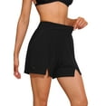 thumbnail image 5 of Charmo Womens V Slit Swim Shorts with Pockets High Waisted Bermuda Shorts, 5 of 8