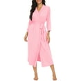 thumbnail image 3 of MINTREUS Women Kimono Robes Long Knit Bathrobe Lightweight Soft Knit Sleepwear Ladies Loungewear Spa Bathrobe, 3 of 7