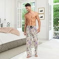 thumbnail image 7 of FREEAMG Purple Lavender Floral Pajama Pants for Men, Men's Separate Bottoms, Comfortable Sleep Lounge Pj Pants, 7 of 7