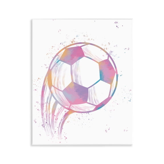 Stupell Industries Fast Pastel Soccer Ball Wall Plaque Art, design by Marcus Prime, 14 x 11
