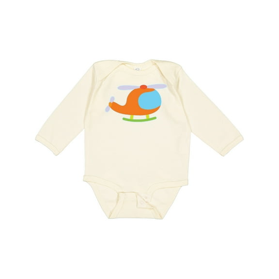 Inktastic Helicopter Cute Flying Boys or Girls Long Sleeve Baby Bodysuit