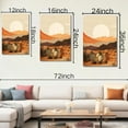 thumbnail image 4 of Desert Canvas Wall Art, Cactus Canvas Wall Art, Mid Century Modern Desert Cactus Sun Picture Decor, Country Western Decor, Western Sunset Landscape Painting, Living Room, Hangings (24" x 36" x 3 pcs), 4 of 7