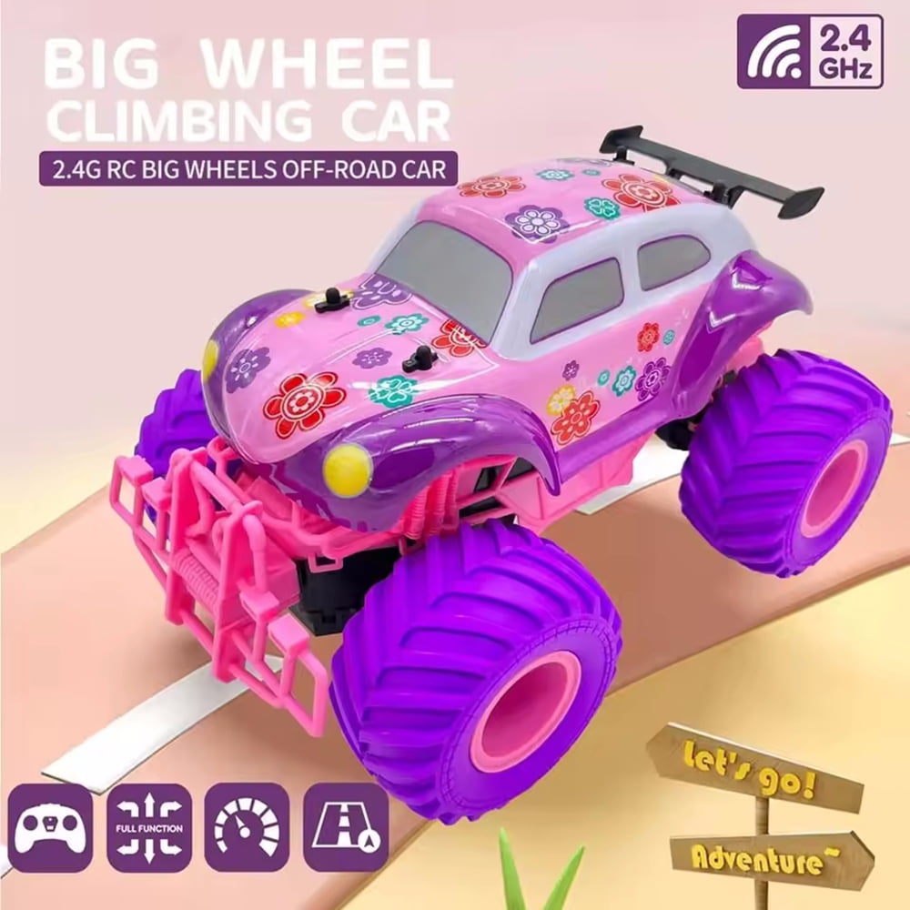 Remote Control Car,1:16 Purple RC Cars, 2.4GHz with LED Lights,30 Mins Play with 2Rechargeable Batteries,RC Truck Toys for Kids